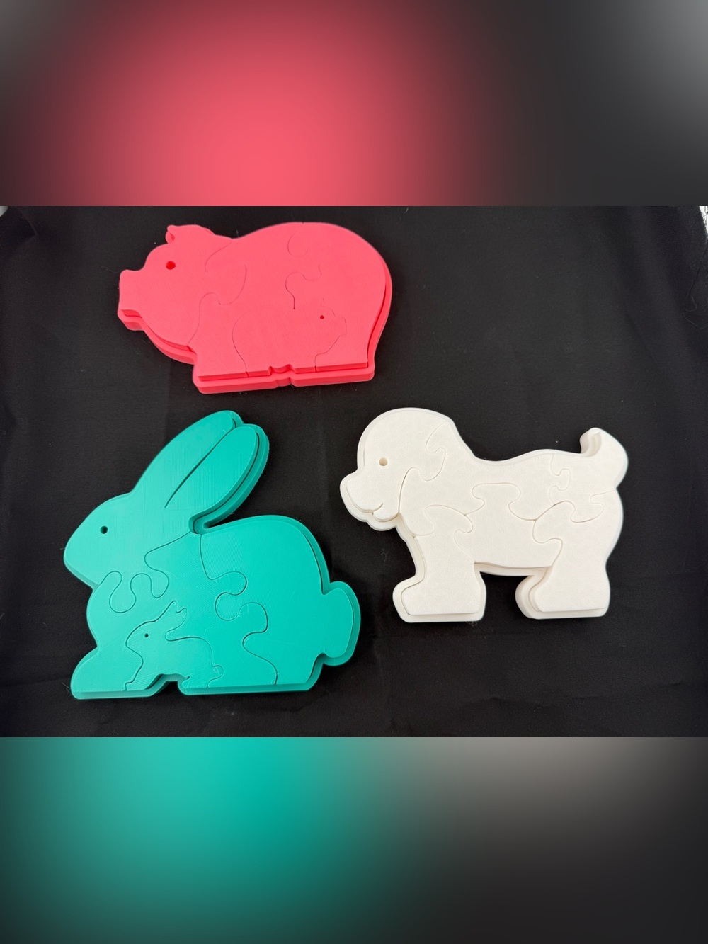 3D printed animal puzzles - Set of 3